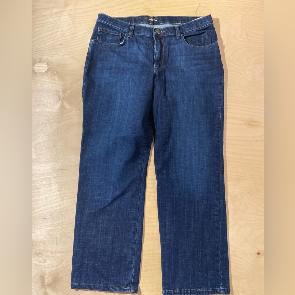 Lee Women's Dark Blue Straight-Leg Mid Rise Jeans 14 Short (QO) - Picture 3 of 7